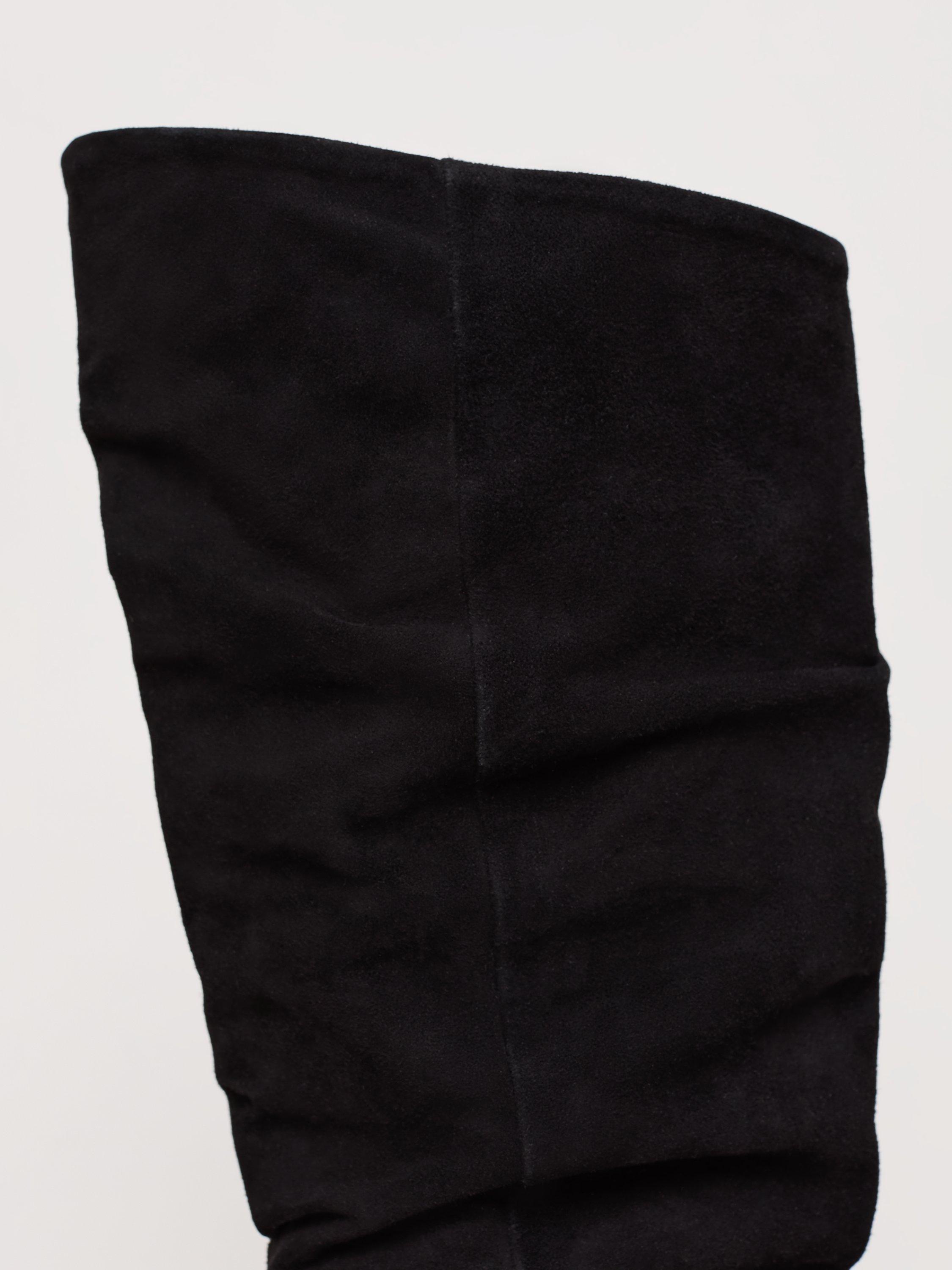 Product image 4 of 8, which shows Phase Eight Flat Knee High Suede Boots, Black, 3