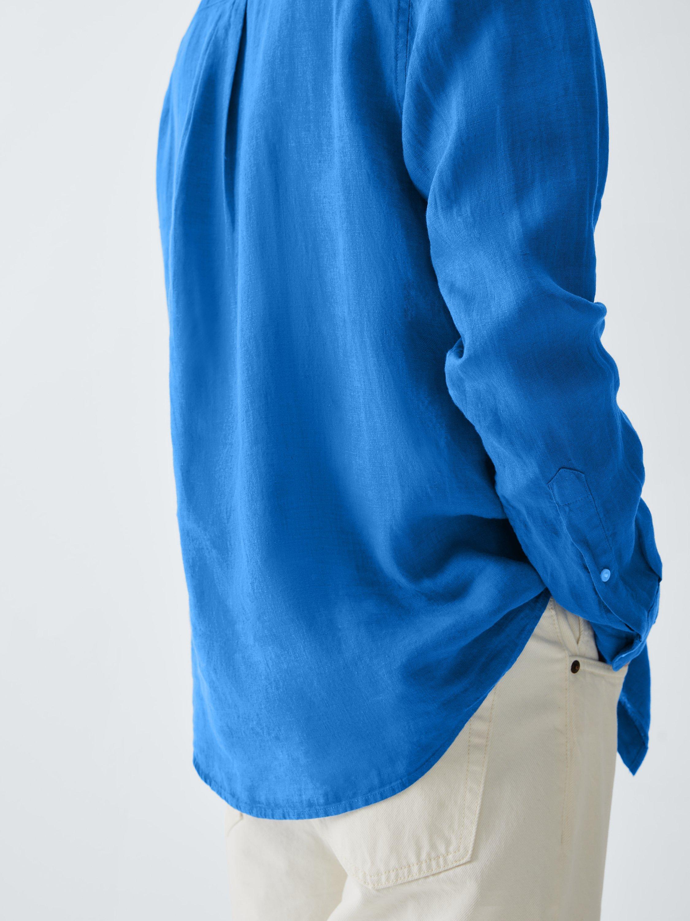 Product image 6 of 6, which shows John Lewis Regular Fit Linen Shirt, Strong Blue, S