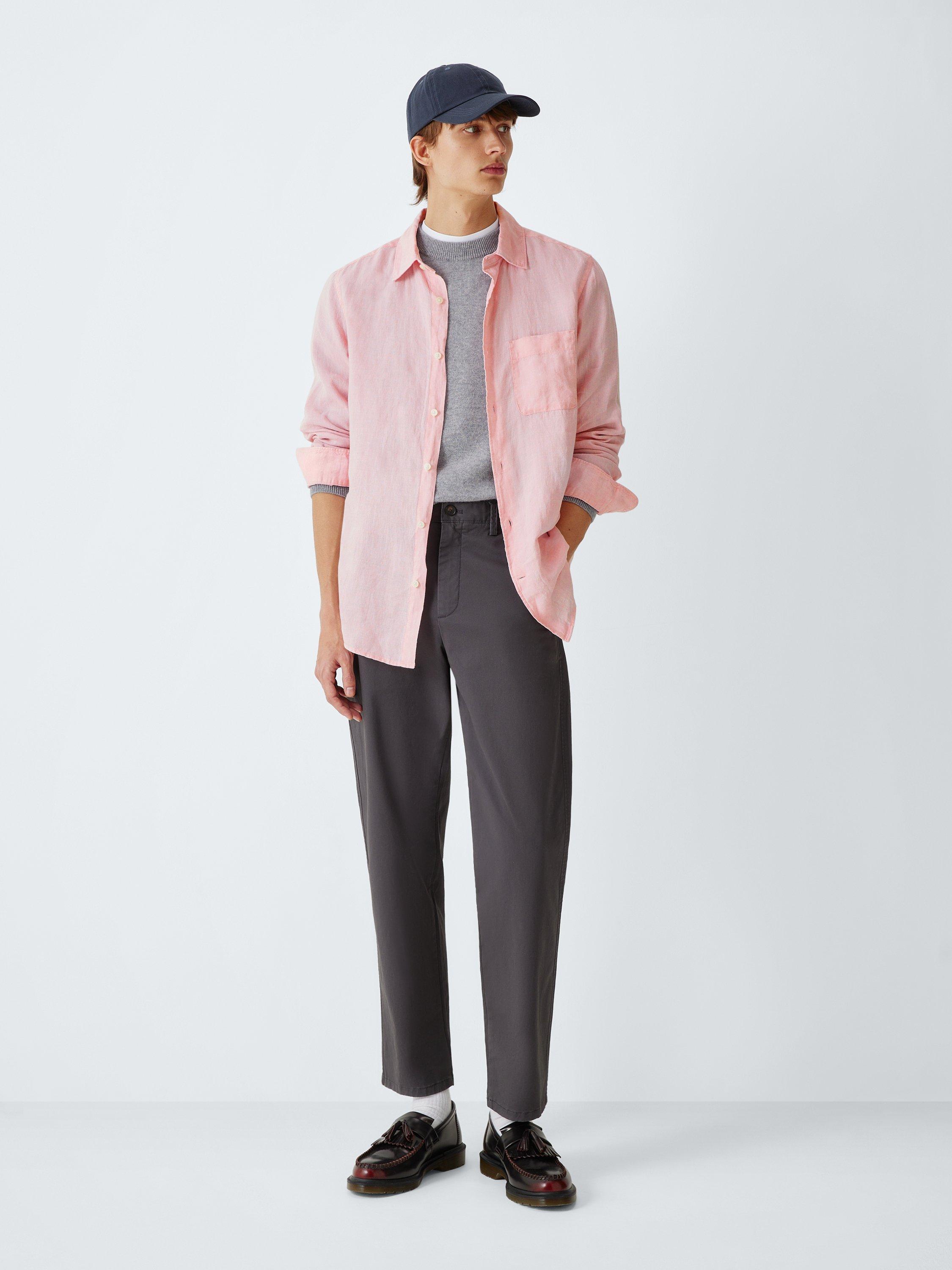 Product image 3 of 6, which shows John Lewis Regular Fit Linen Shirt, Pink, S