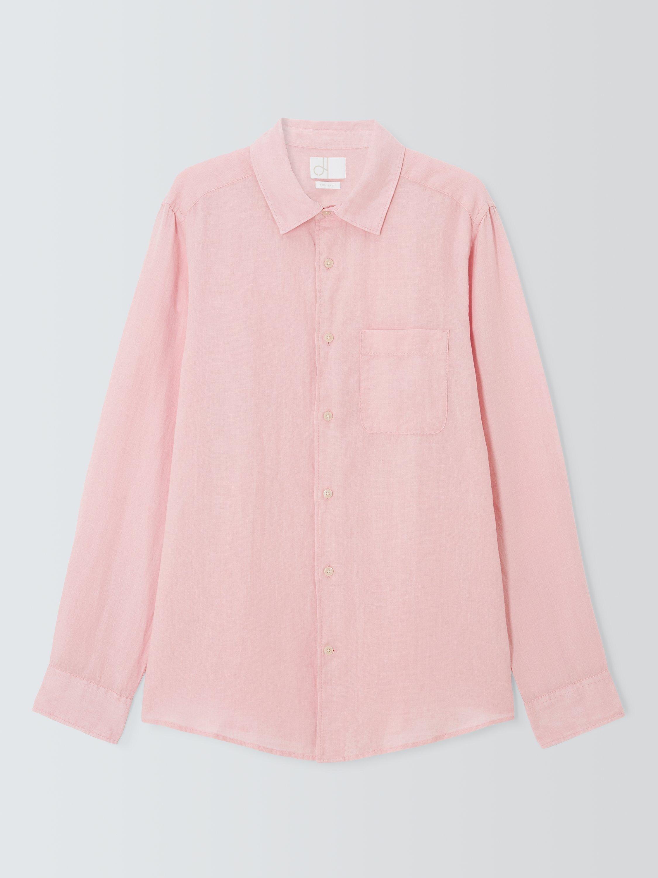 Product image 4 of 6, which shows John Lewis Regular Fit Linen Shirt, Pink, S