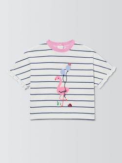 John Lewis Baby Flamingo T-Shirt, Multi, Multi
