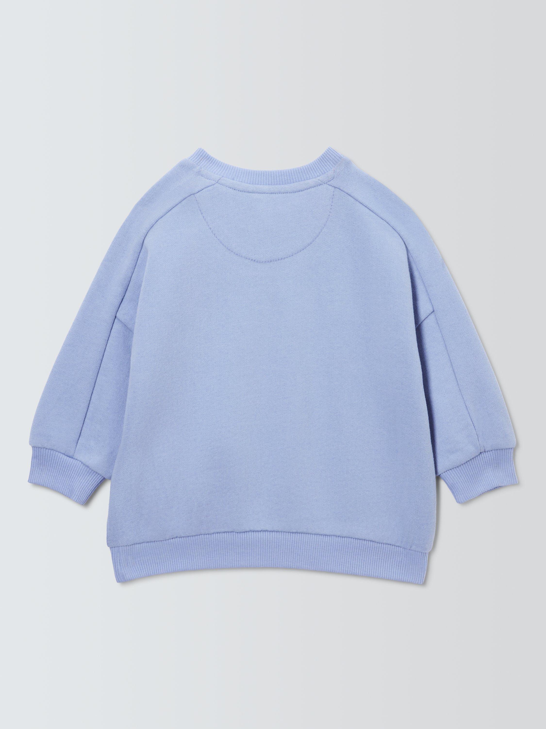 Product image 2 of 3, which shows John Lewis Baby Fruit Applique Sweatshirt, Blue, 0-3 months