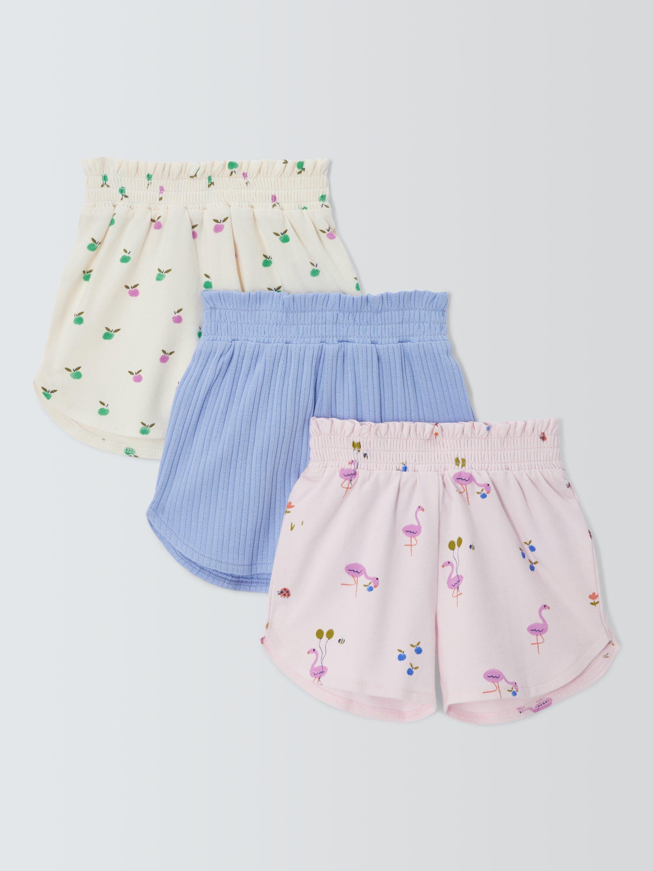 Product image 1 of 3, which shows John Lewis Baby Shorts, Pack of 3, Multi, 0-3 months