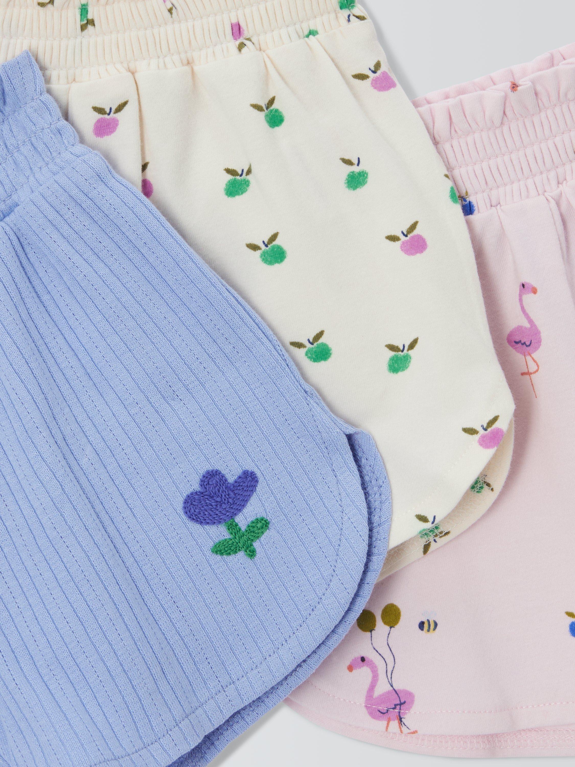 Product image 3 of 3, which shows John Lewis Baby Shorts, Pack of 3, Multi, 0-3 months