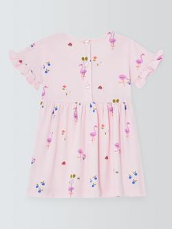John Lewis Baby Flamingo Dress, Pink - view 2, Pink