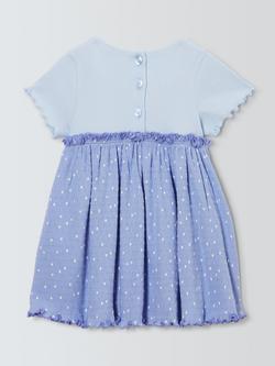 John Lewis Baby Flamingo T-Shirt Dress, Blue - view 2, Blue