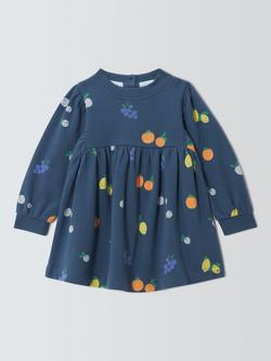 John Lewis Baby Fruit Sweater Dress, Blue, Blue