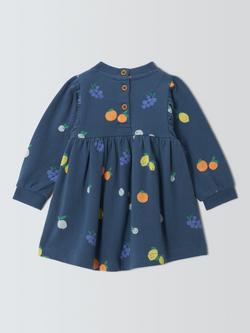 John Lewis Baby Fruit Sweater Dress, Blue - view 2, Blue