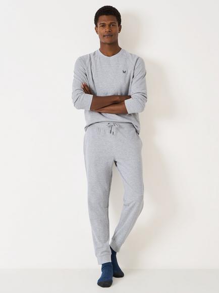 Crew Clothing Drawstring Cotton Blend Joggers, Gunmetal Grey, Gunmetal Grey