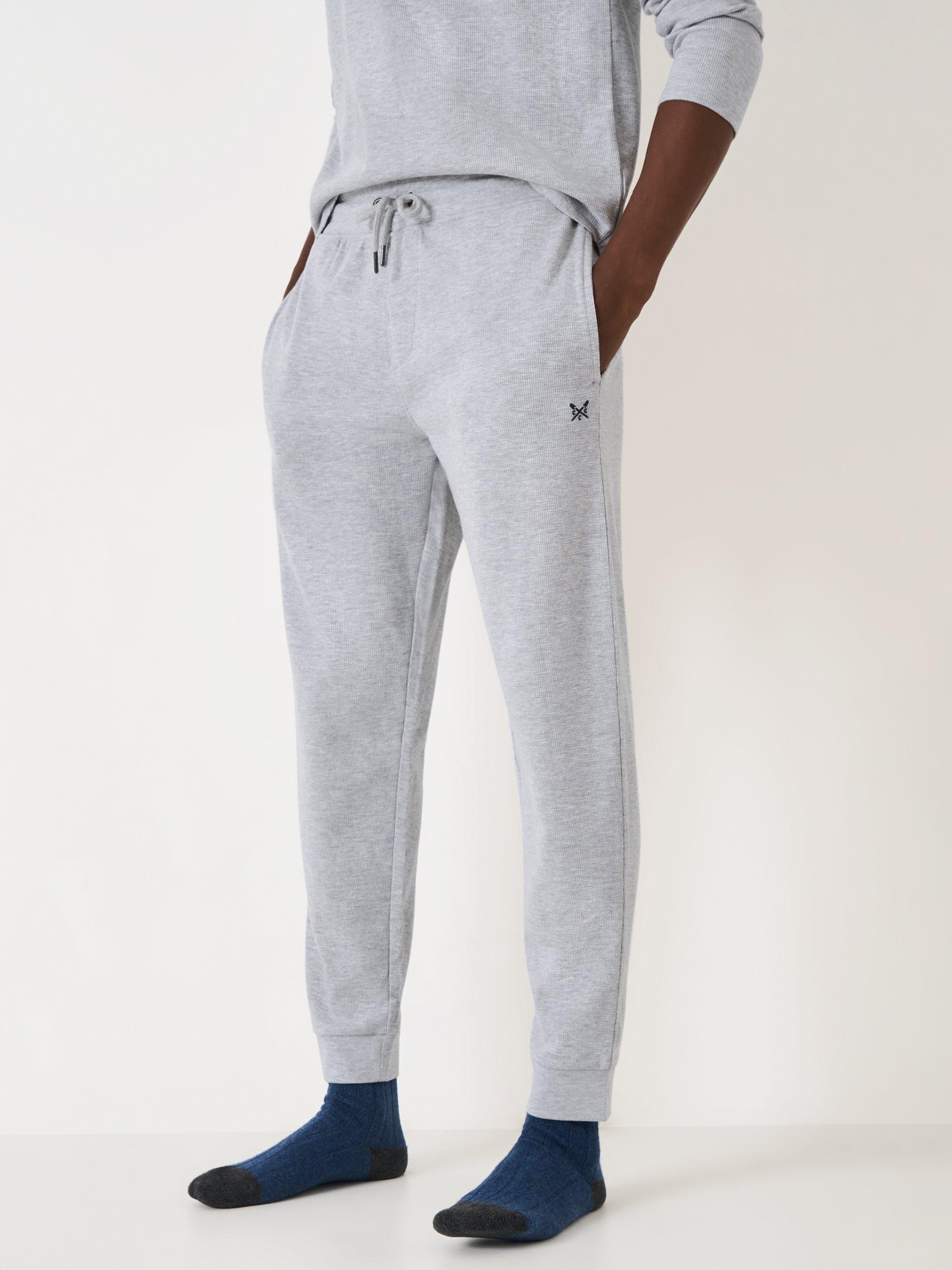Product image 3 of 5, which shows Crew Clothing Drawstring Cotton Blend Joggers, Gunmetal Grey, L