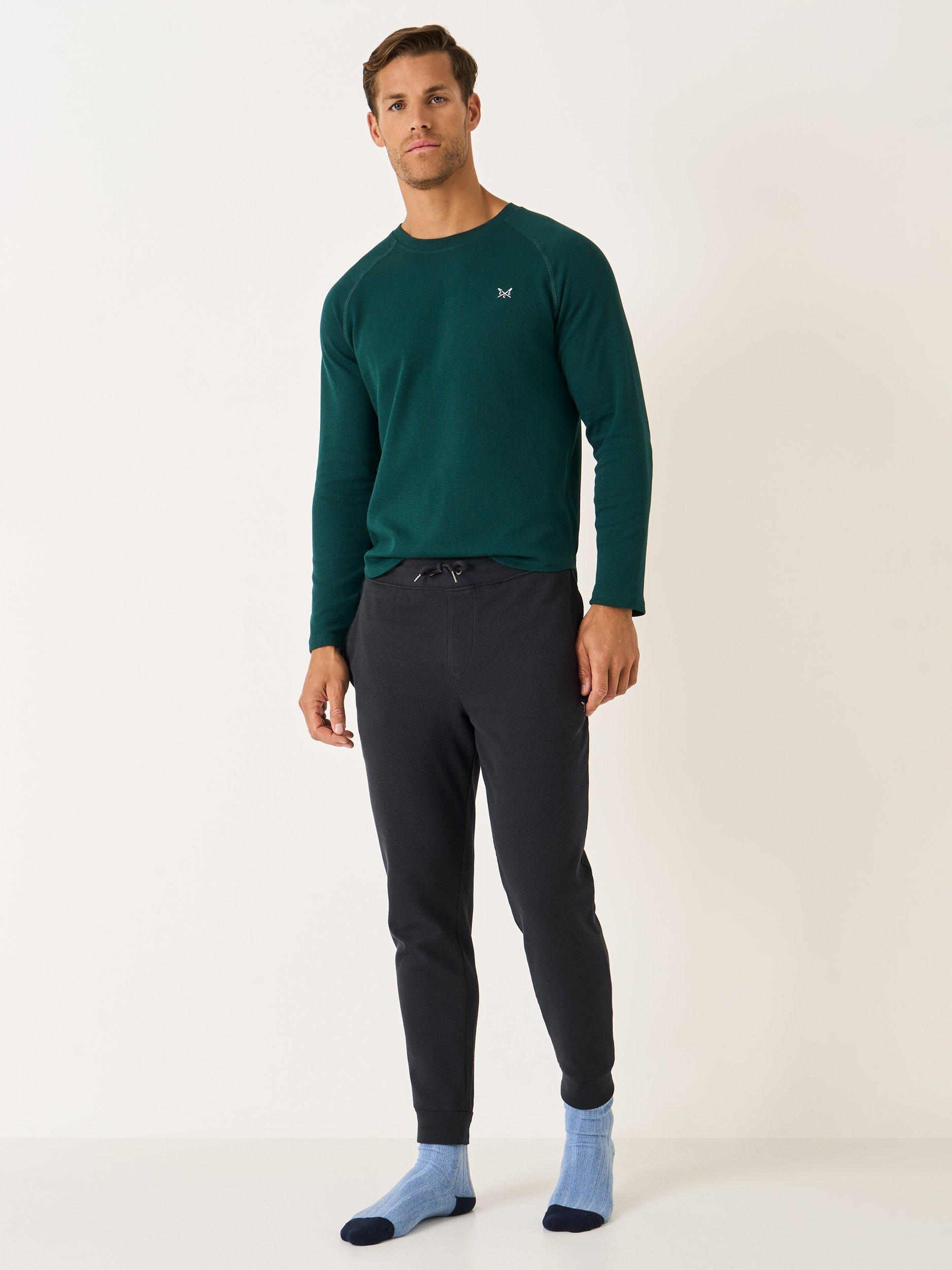 Product image 1 of 5, which shows Crew Clothing Cotton Blend Lounge Trousers, Graphite Grey, L