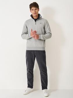 Crew Clothing Parker Straight Corduroy Trousers, Charcoal Grey, Charcoal Grey
