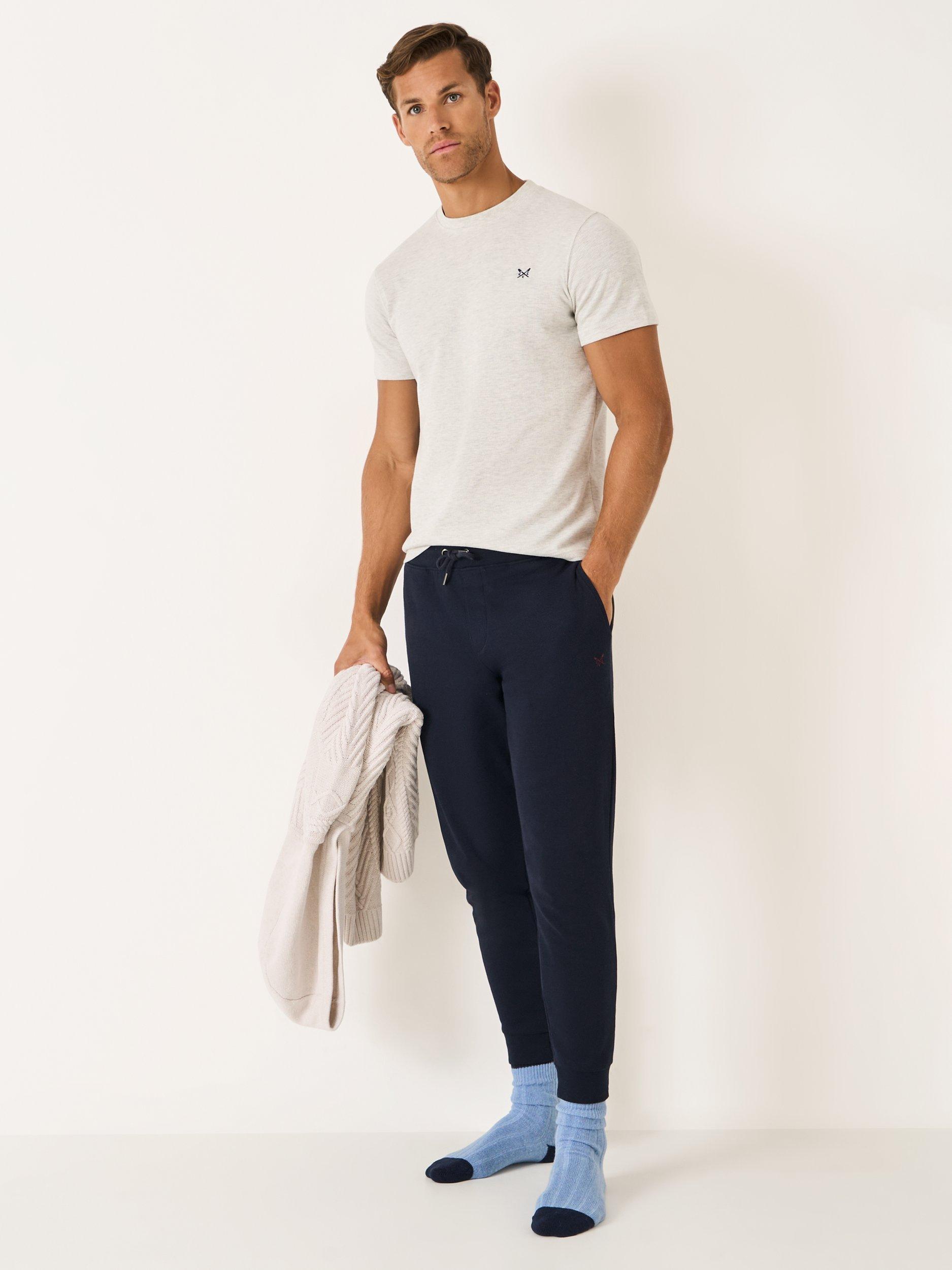 Product image 1 of 5, which shows Crew Clothing Lounge Trousers, Navy Blue, L