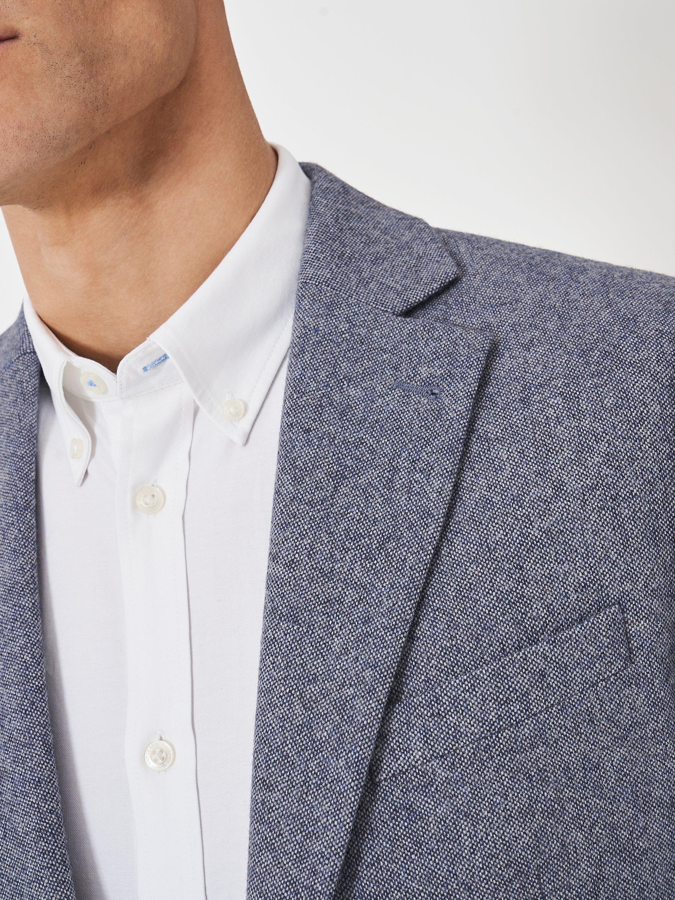 Product image 4 of 5, which shows Crew Clothing Wool Blend Long Sleeve Blazer, Mid Blue, S