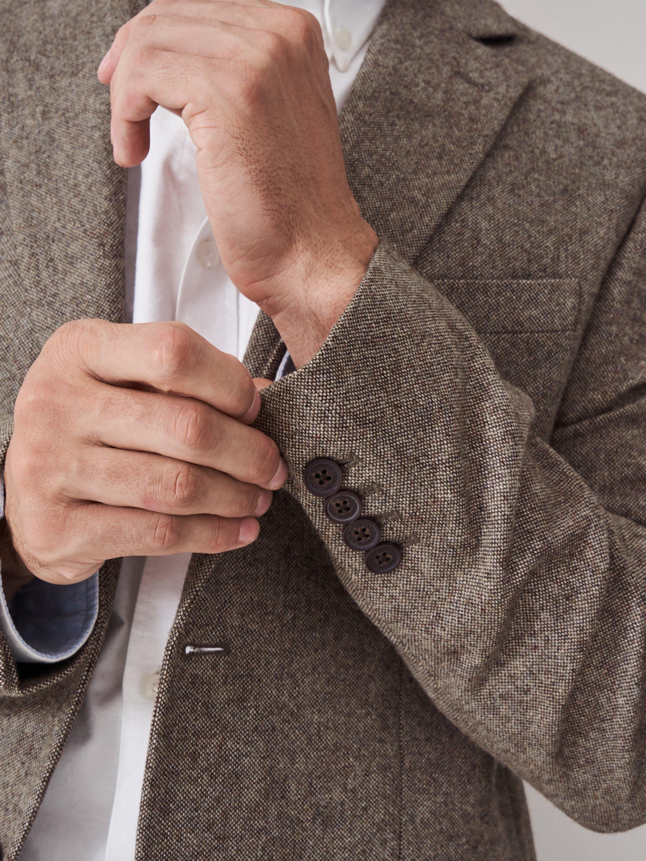 Product image 4 of 5, which shows Crew Clothing Wool Blend Long Sleeve Blazer, Beige, S