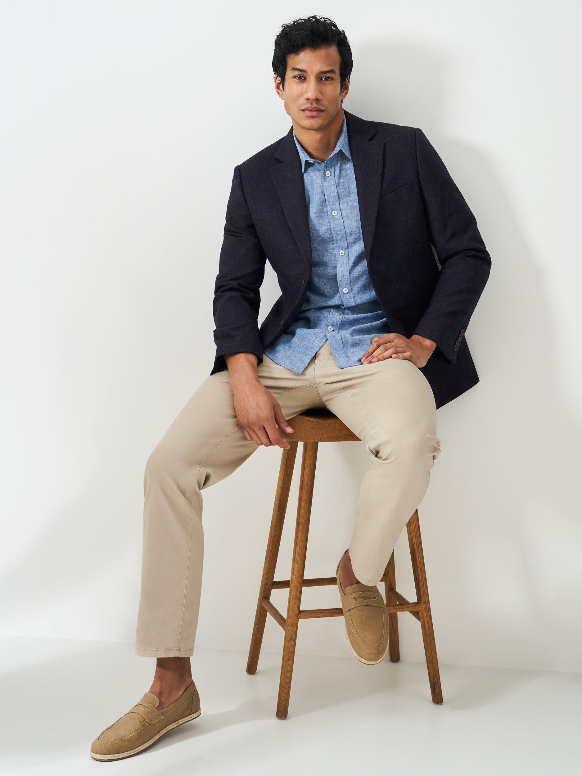 Product image 4 of 5, which shows Crew Clothing Wool Blend Long Sleeve Blazer, Navy, XL