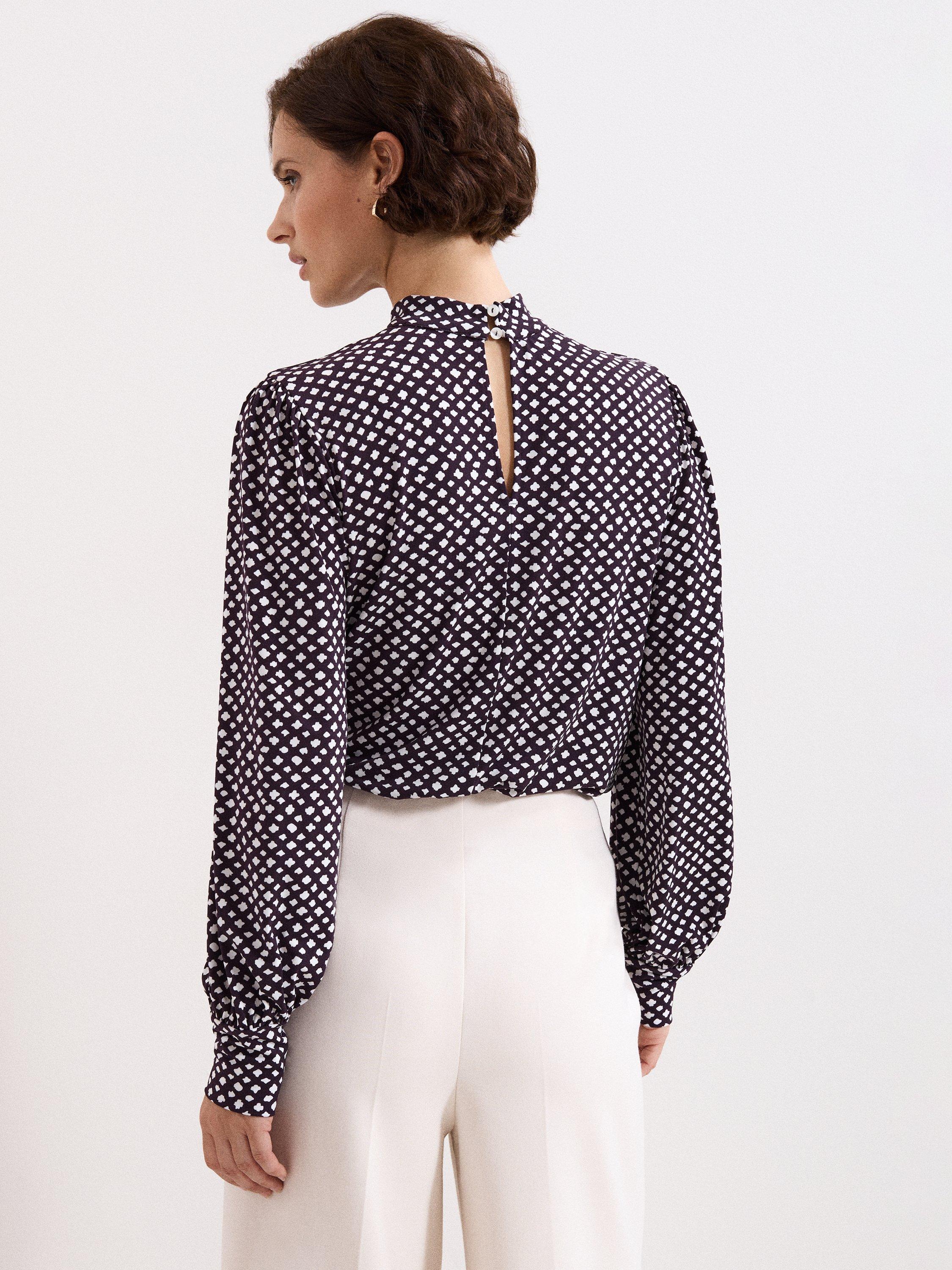 Product image 2 of 8, which shows Phase Eight Esme Abstract Spot Top, Purple, 14