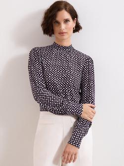 Phase Eight Petite Esme High-Neck Top, Purple/Multi