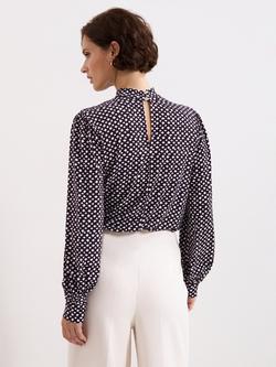 Phase Eight Petite Esme High-Neck Top - view 2, Purple/Multi