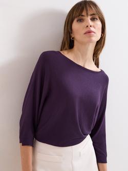 Phase Eight Cristine Knit Batwing Jumper, Purple, Purple