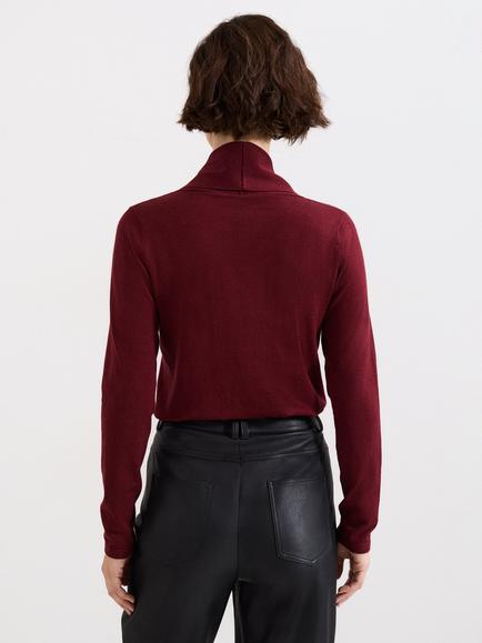 Phase Eight Lottie Cowl Neck Knit Top, Red - view 2, Red