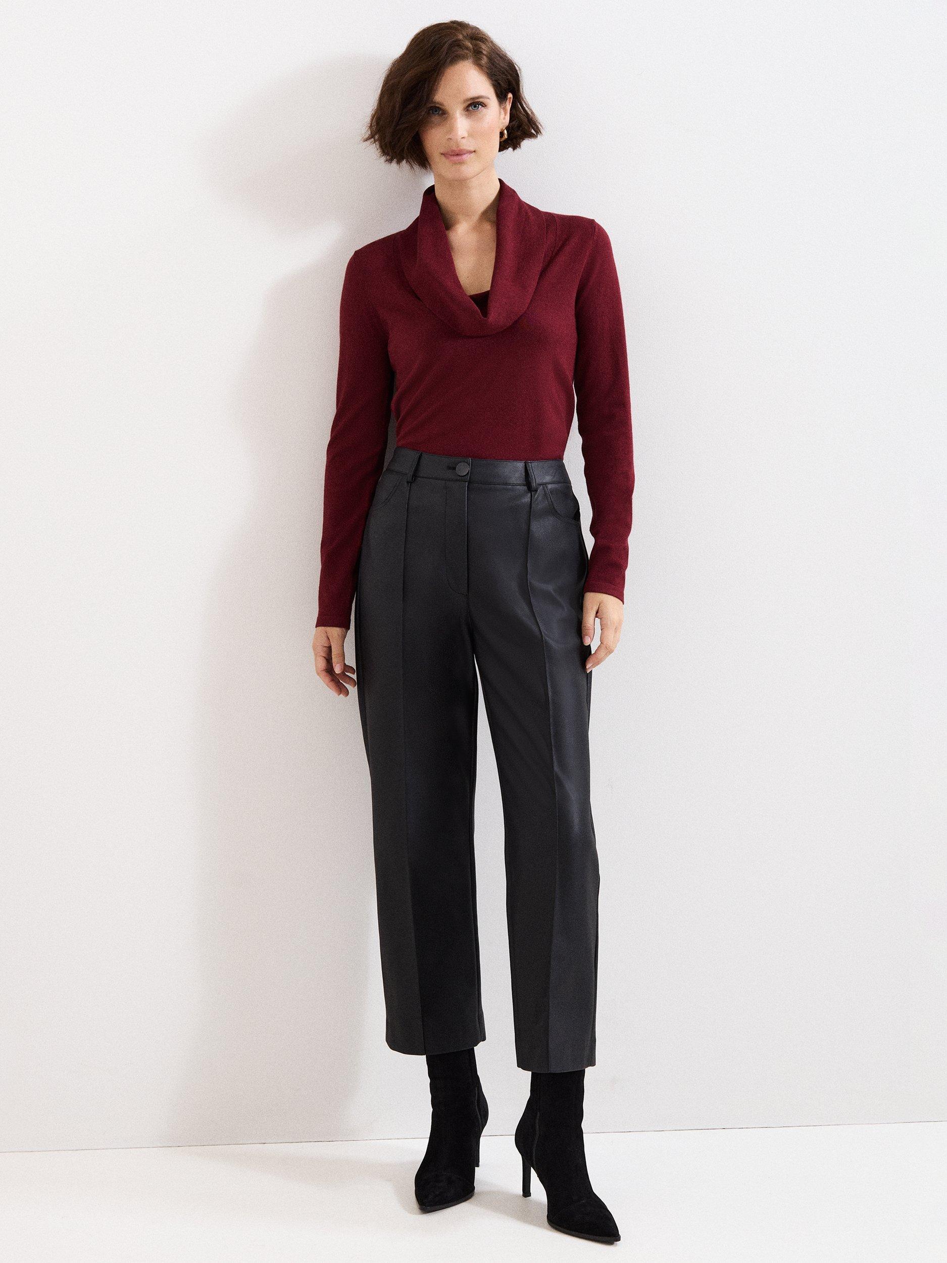 Product image 3 of 7, which shows Phase Eight Lottie Cowl Neck Knit Top, Red, XS