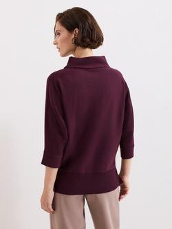 Phase Eight Salima Funnel Neck Jumper - view 2, Red