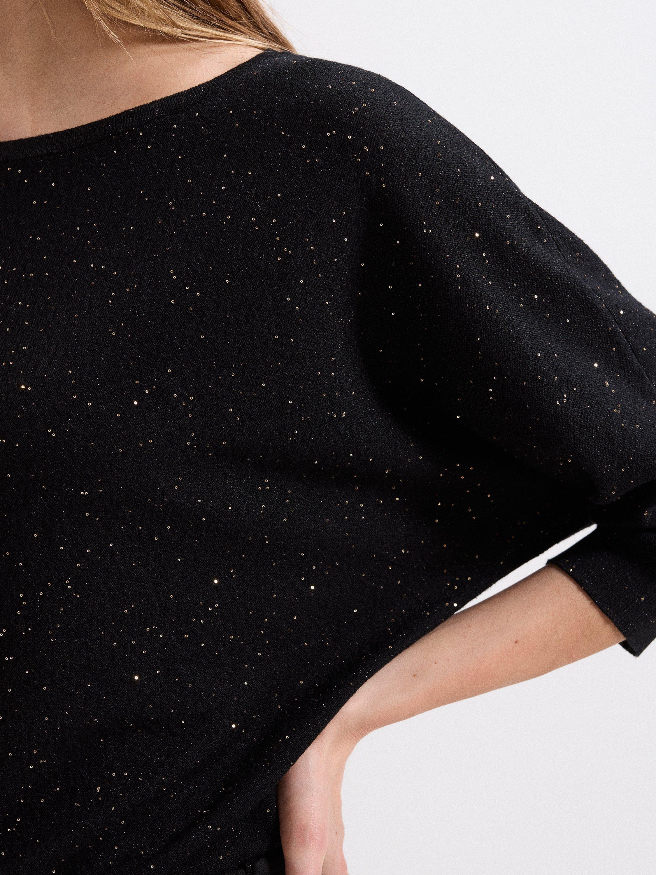 Product image 4 of 6, which shows Phase Eight Sequin Cristine Knit Jumper, Black, XS