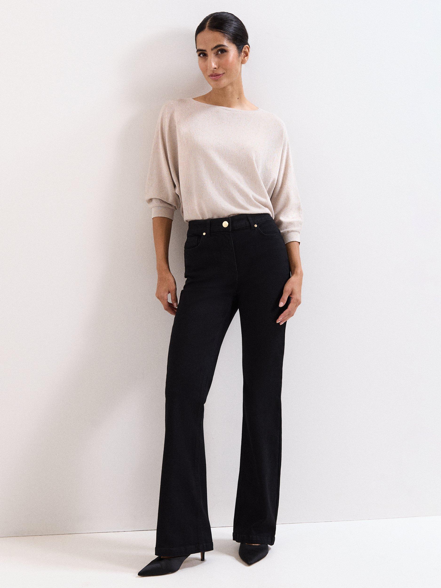 Product image 3 of 8, which shows Phase Eight Cristine Sequin Knit Jumper, Gold, XS