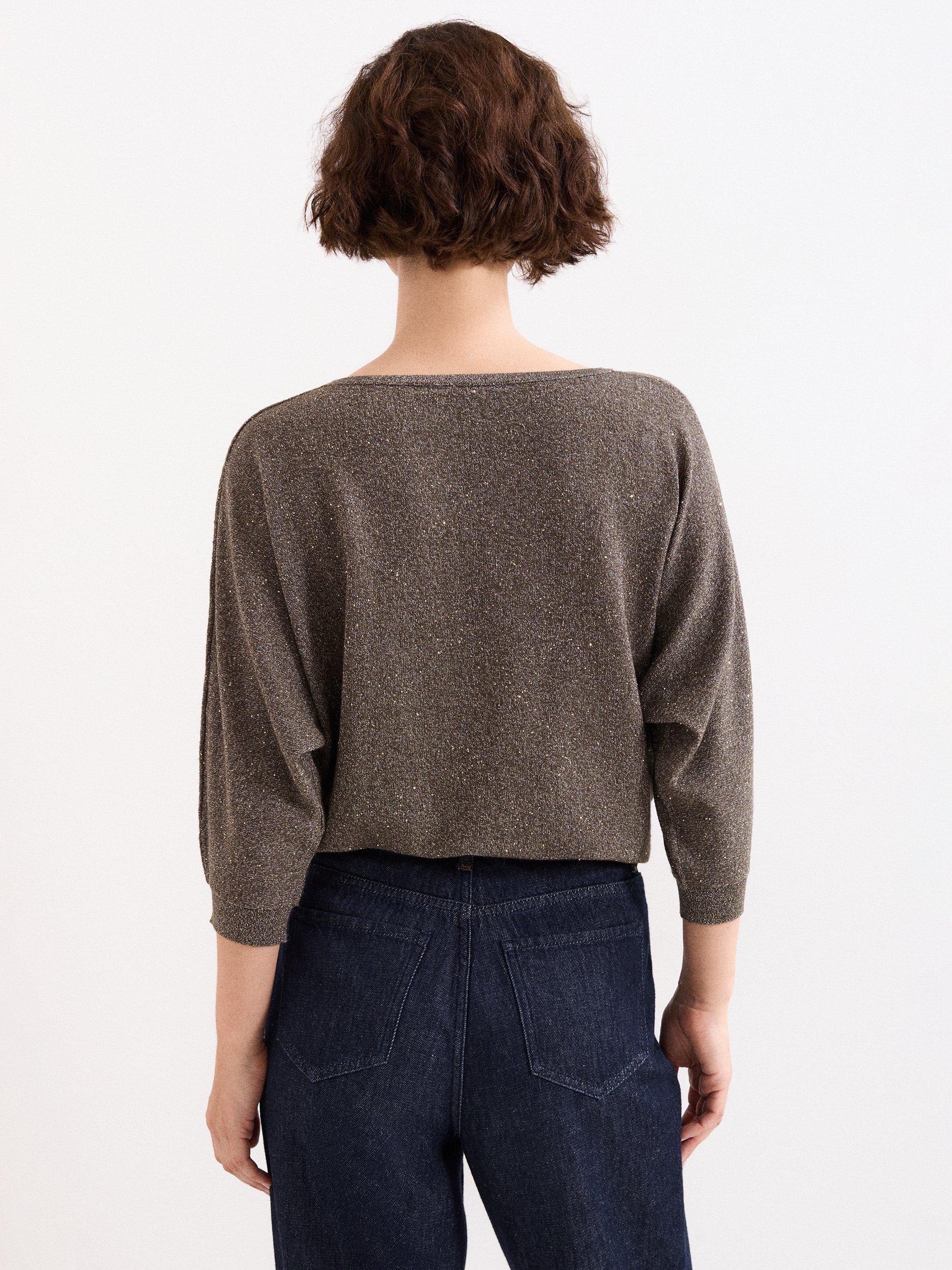 Product image 2 of 7, which shows Phase Eight Sequin Cristine Knit Jumper, Green, XS