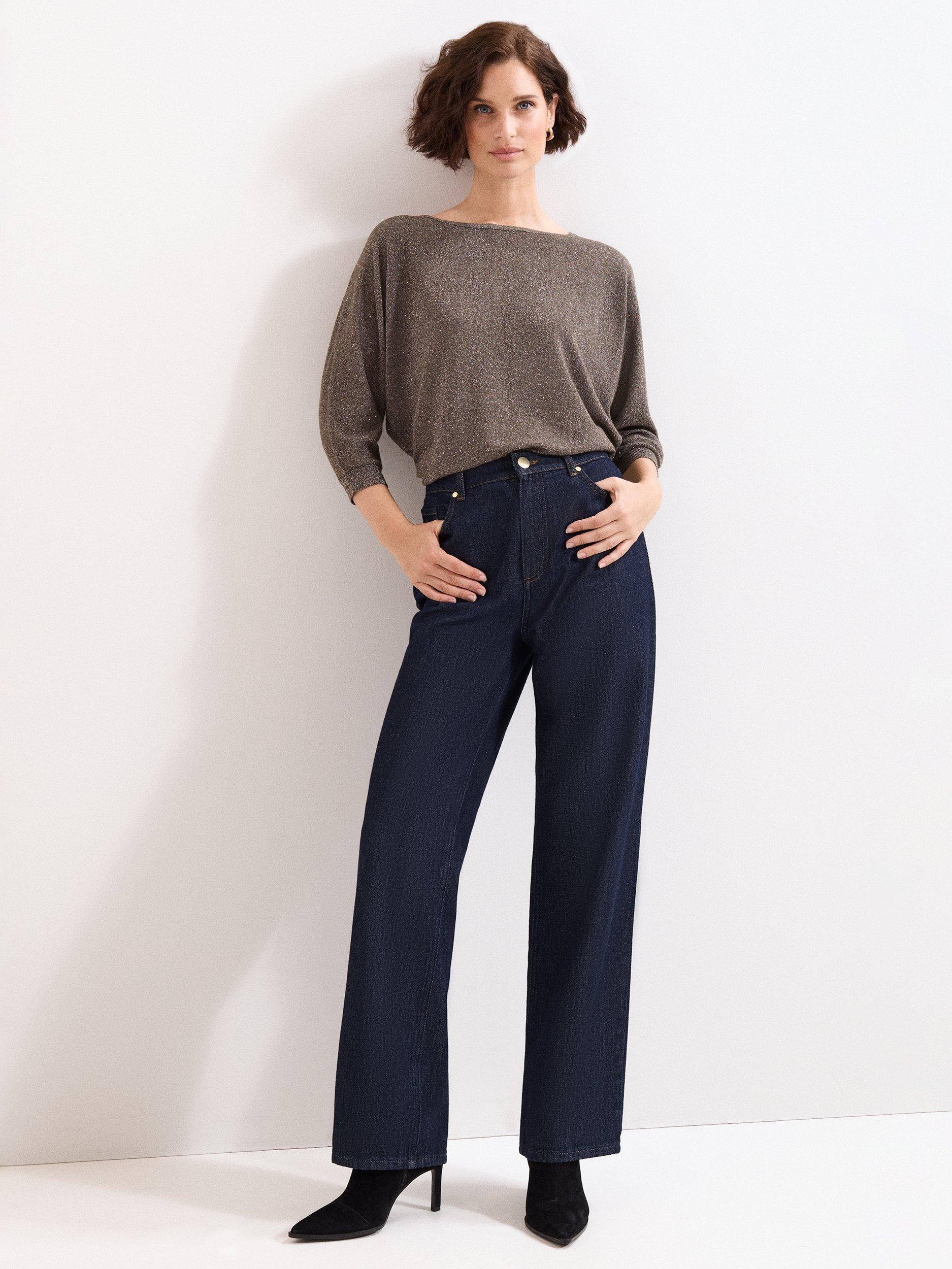 Product image 3 of 7, which shows Phase Eight Sequin Cristine Knit Jumper, Green, XS