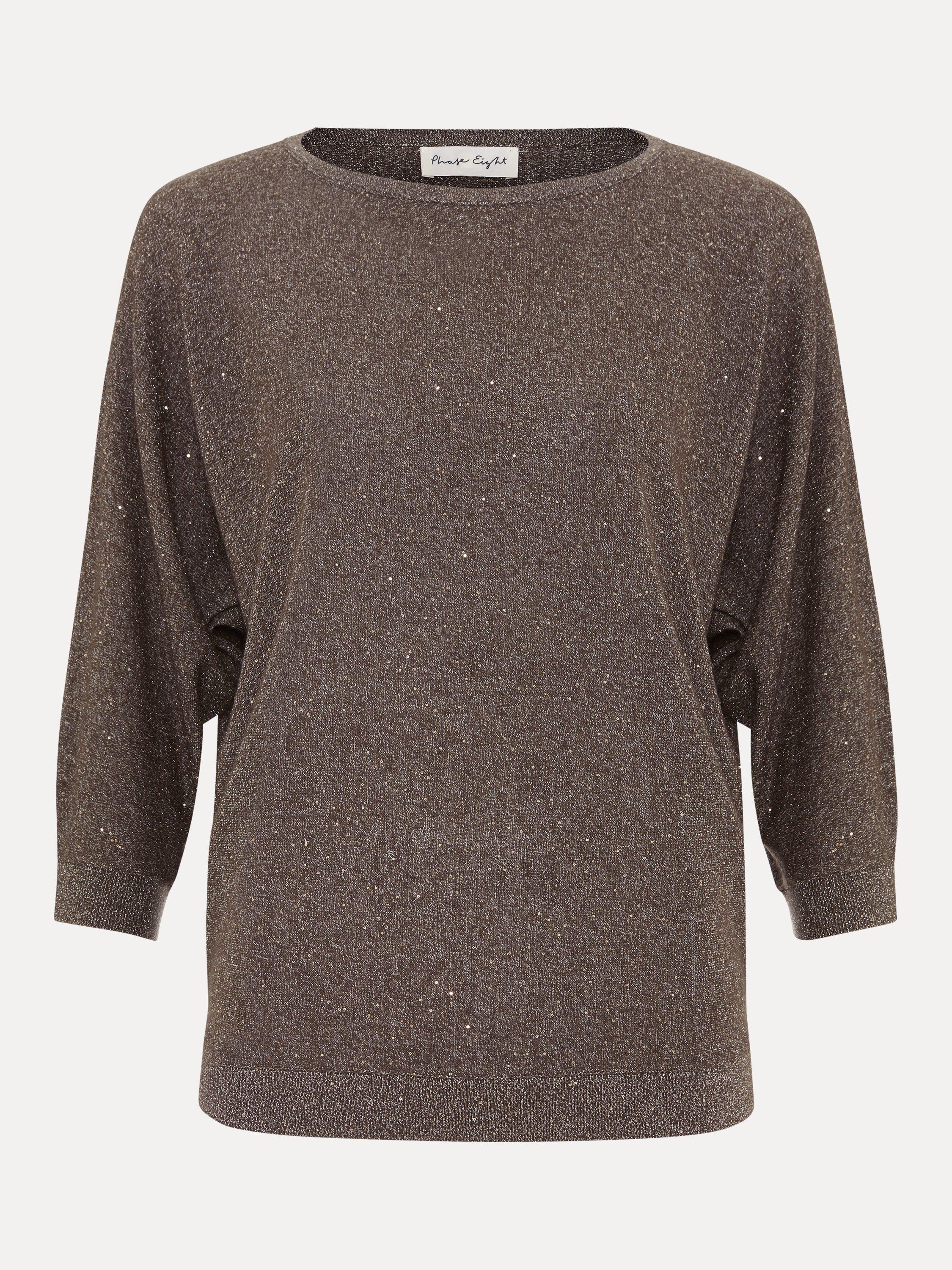 Product image 5 of 7, which shows Phase Eight Sequin Cristine Knit Jumper, Green, XS