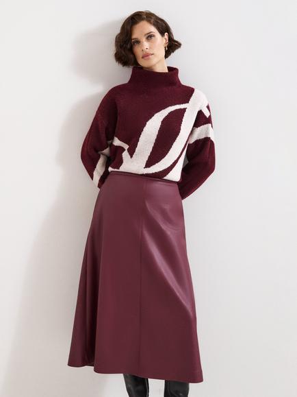 Phase Eight Stephanie Abstract Jumper, Burgundy, Burgundy