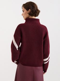 Phase Eight Stephanie Abstract Jumper, Burgundy - view 2, Burgundy