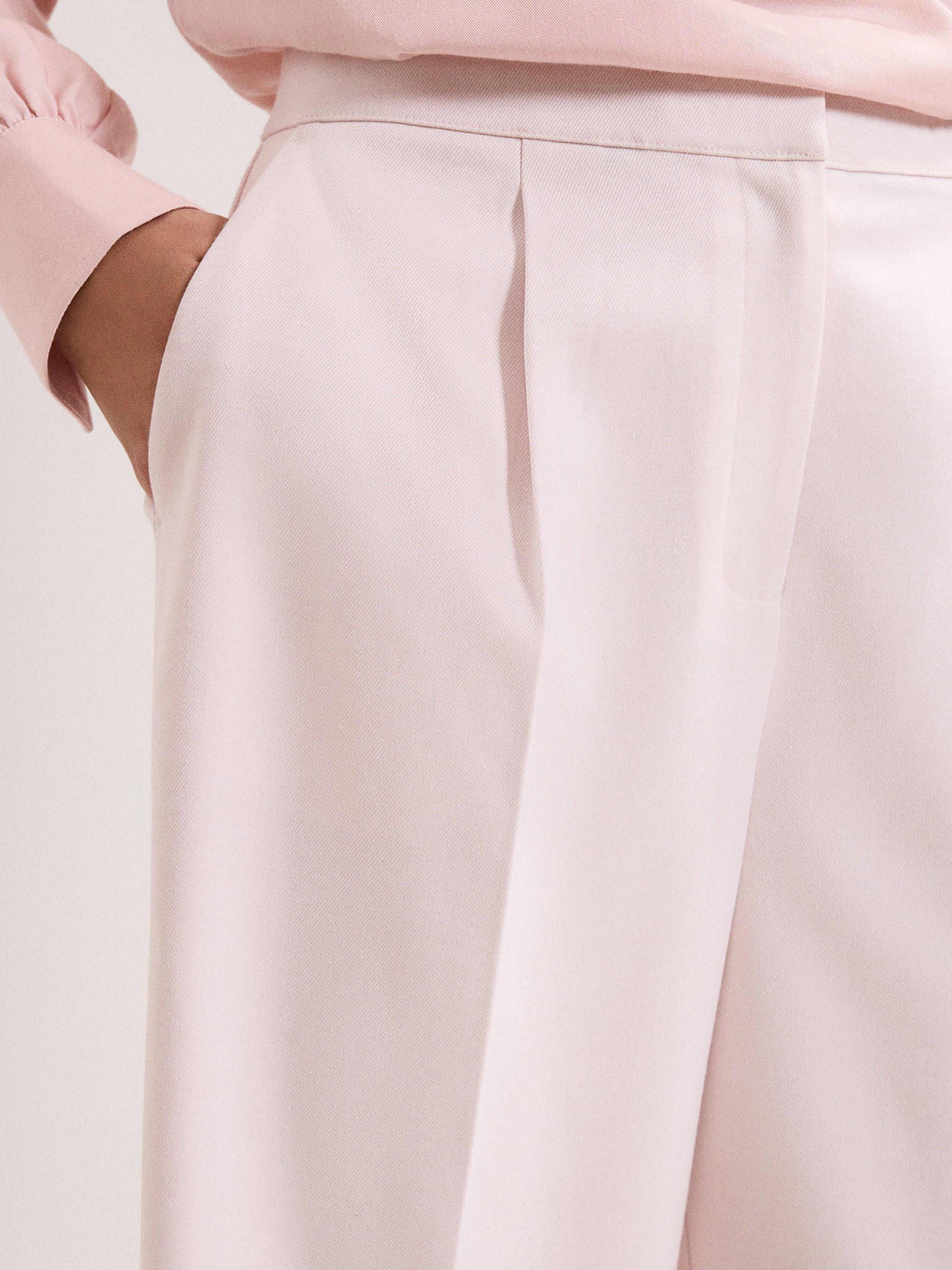 Product image 4 of 8, which shows Phase Eight Sandie Cropped Trousers, Pale Pink, 8
