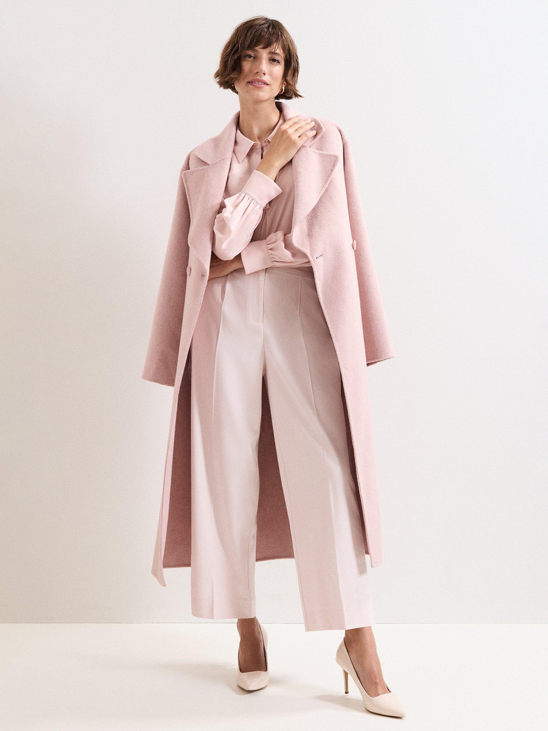Product image 8 of 8, which shows Phase Eight Sandie Cropped Trousers, Pale Pink, 8