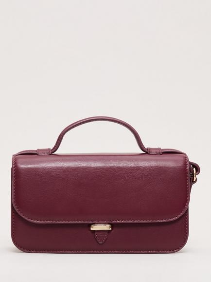 Phase Eight Mini Crossbody Leather Bag, Dark Red, Dark Red