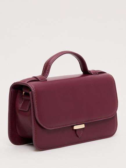 Phase Eight Mini Crossbody Leather Bag, Dark Red - view 2, Dark Red