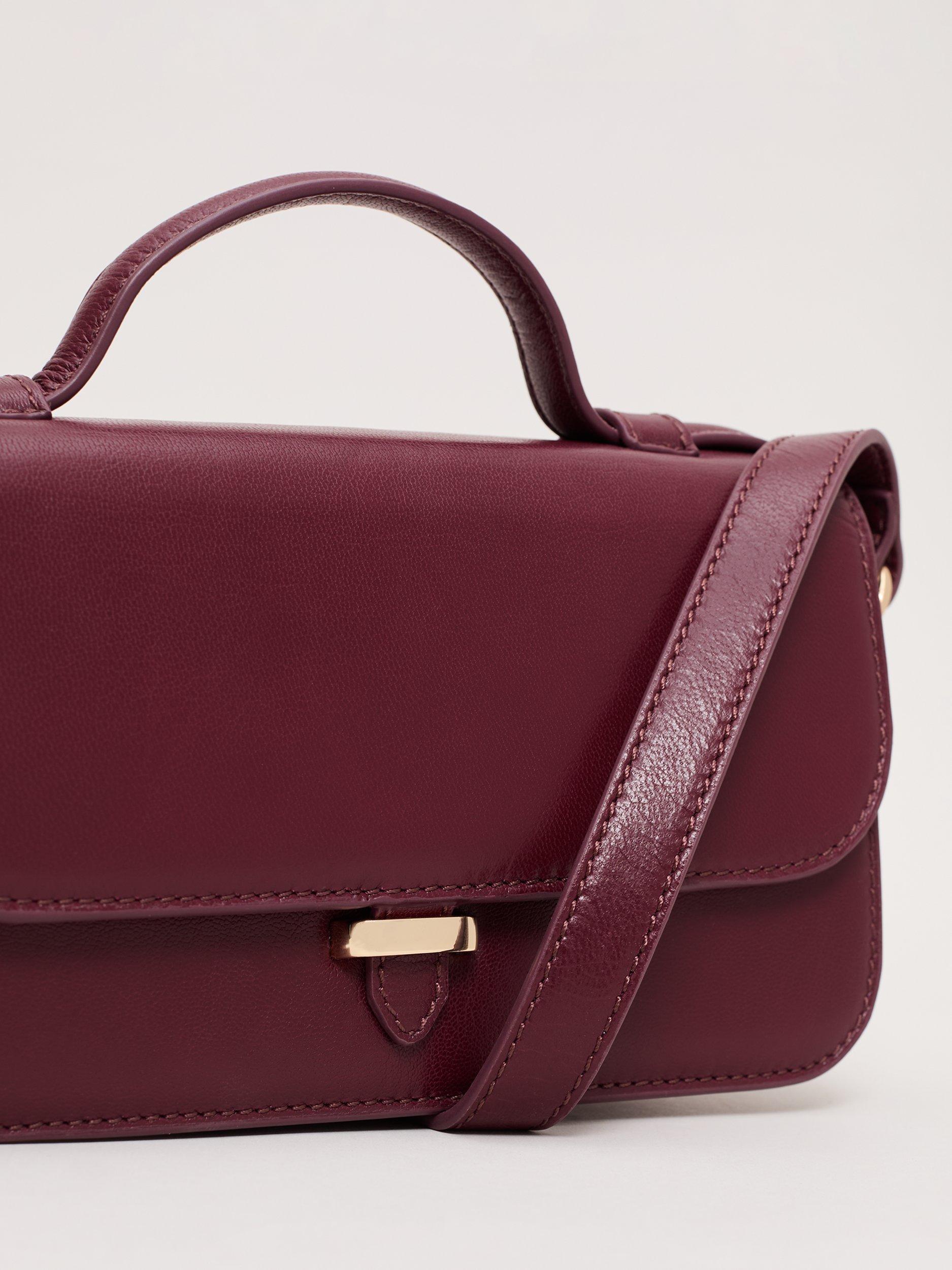 Product image 3 of 8, which shows Phase Eight Mini Crossbody Leather Bag, Dark Red, One Size