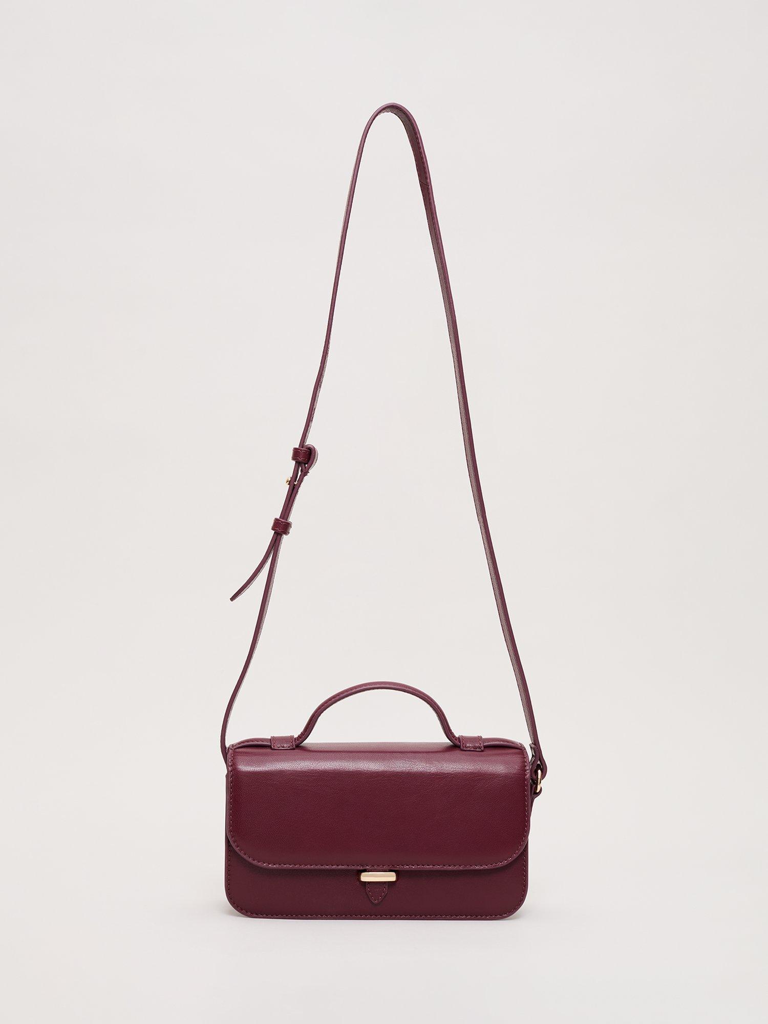 Product image 4 of 8, which shows Phase Eight Mini Crossbody Leather Bag, Dark Red, One Size