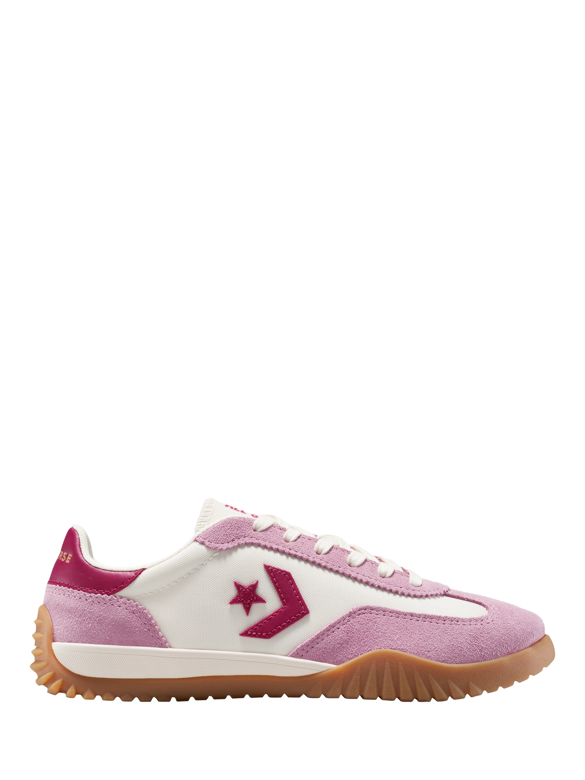 Product image 1 of 4, which shows Converse Run Star Suede Blend Trainers, Pink/White, 4