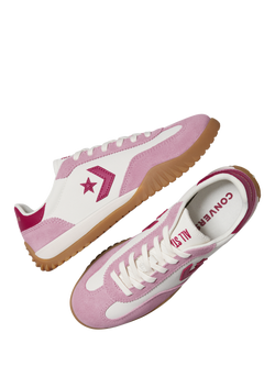 Converse Run Star Suede Blend Trainers, Pink/White - view 2, Pink/White