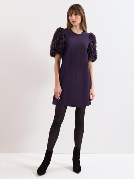 Phase Eight Aida Ruffle Sleeve Mini Dress, Purple, Purple