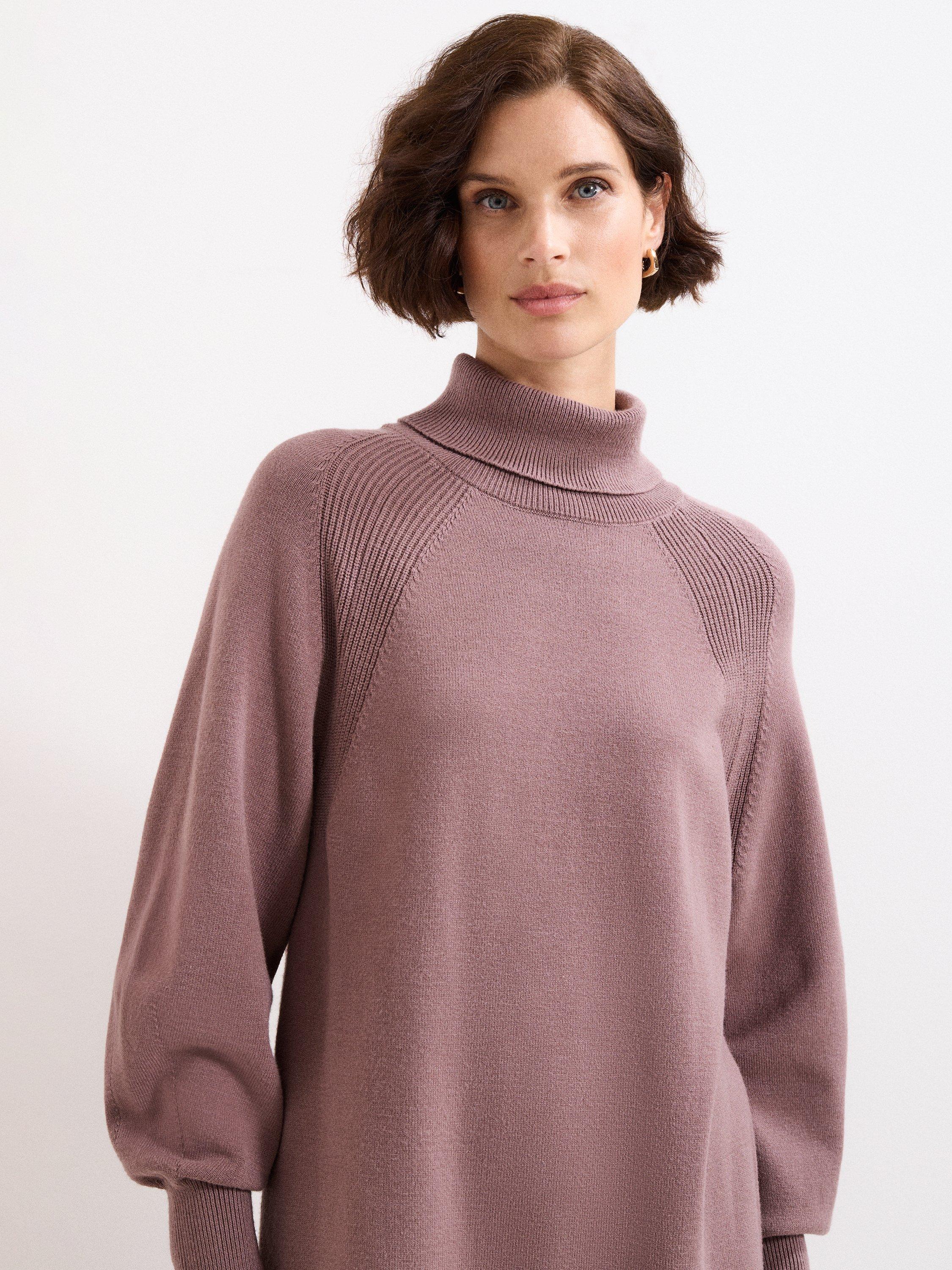 Product image 4 of 7, which shows Phase Eight Ellie Chunky Knit Dress, Latte, 10