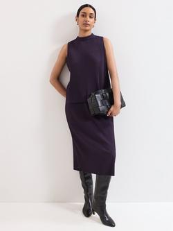 Phase Eight Gracie Pleated Sleeveless Dress, Purple, Purple