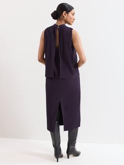 Phase Eight Gracie Pleated Sleeveless Dress, Purple - view 2, Purple