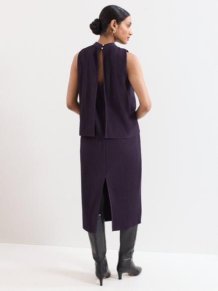 Phase Eight Gracie Pleated Sleeveless Dress, Purple - view 2, Purple