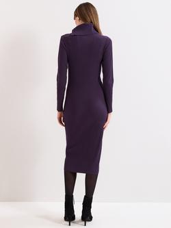 Phase Eight Hartley Zip Jumper Dress, Purple - view 2, Purple