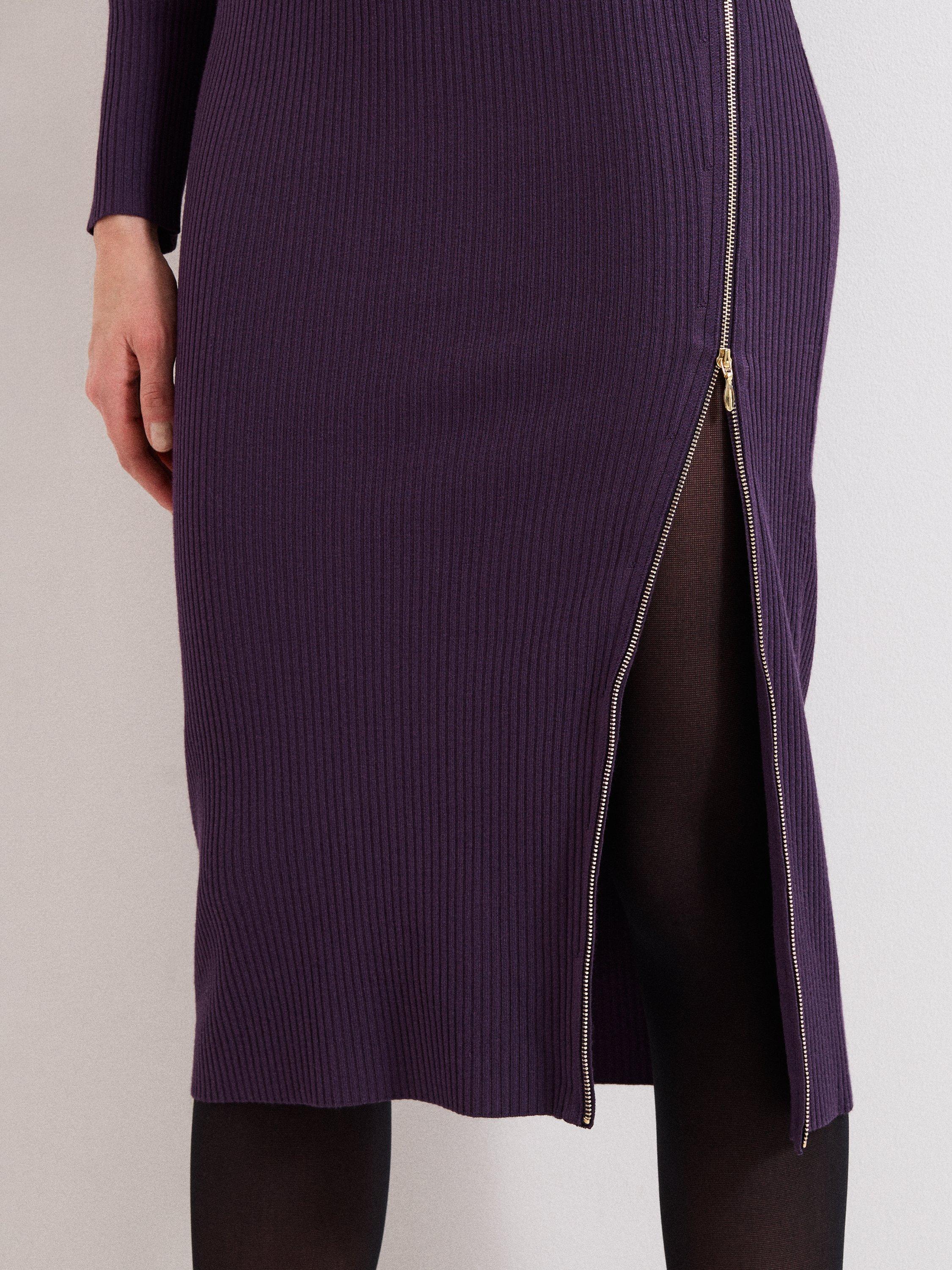 Product image 5 of 5, which shows Phase Eight Hartley Zip Jumper Dress, Purple, 8