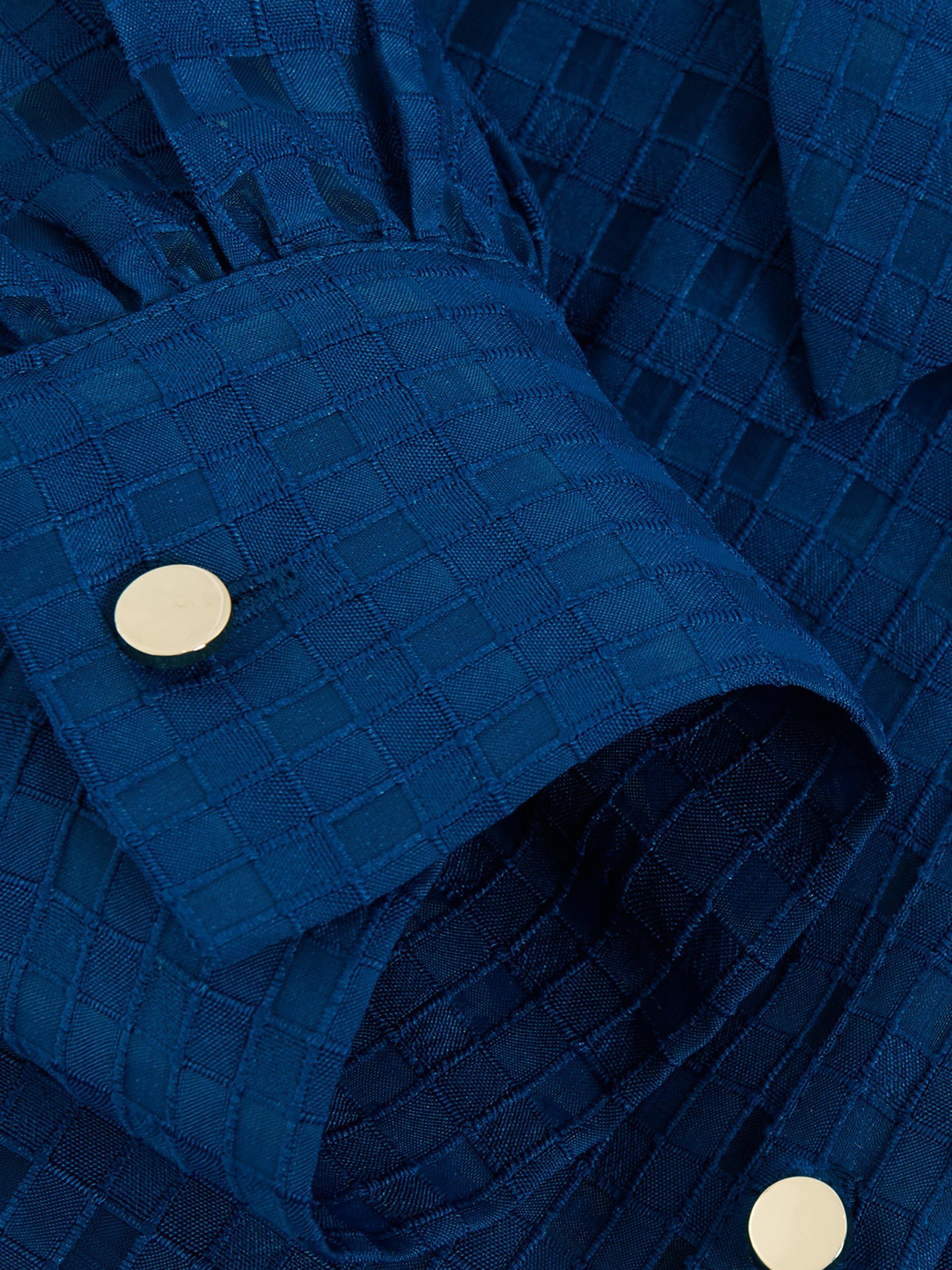 Product image 6 of 9, which shows Phase Eight Natalie Check Shirt Dress, Teal, 6